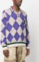 Dsquared2 argyle check polo collar jumper Paars - Thumbnail 3
