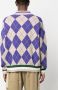 Dsquared2 argyle check polo collar jumper Paars - Thumbnail 4