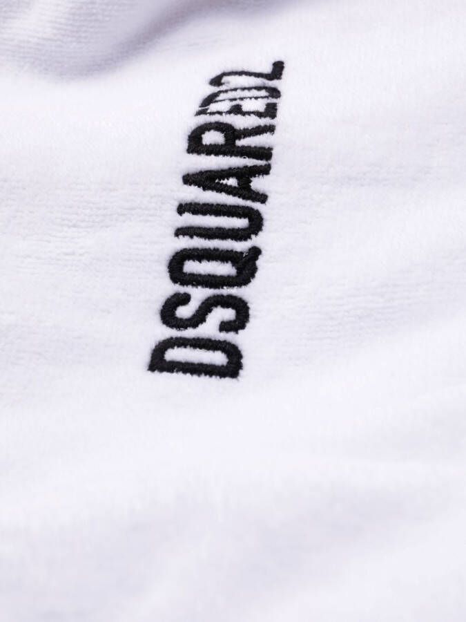 Dsquared2 Badjas met geborduurd logo Wit