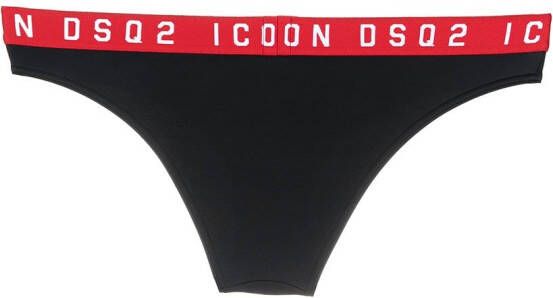 Dsquared2 Bikinislip met logo tailleband Zwart