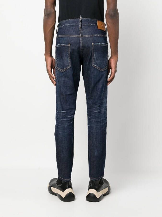 DSQUARED2 bleach-effect skinny jeans Blauw