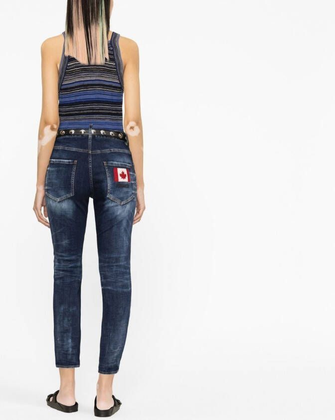 DSQUARED2 bleached-effect skinny jeans Blauw