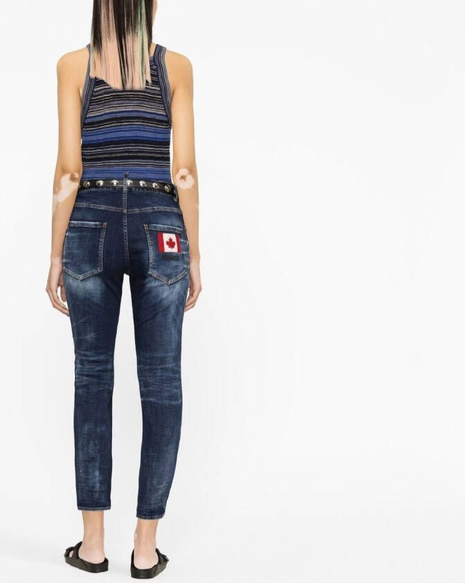 Dsquared2 bleached-effect skinny jeans Blauw