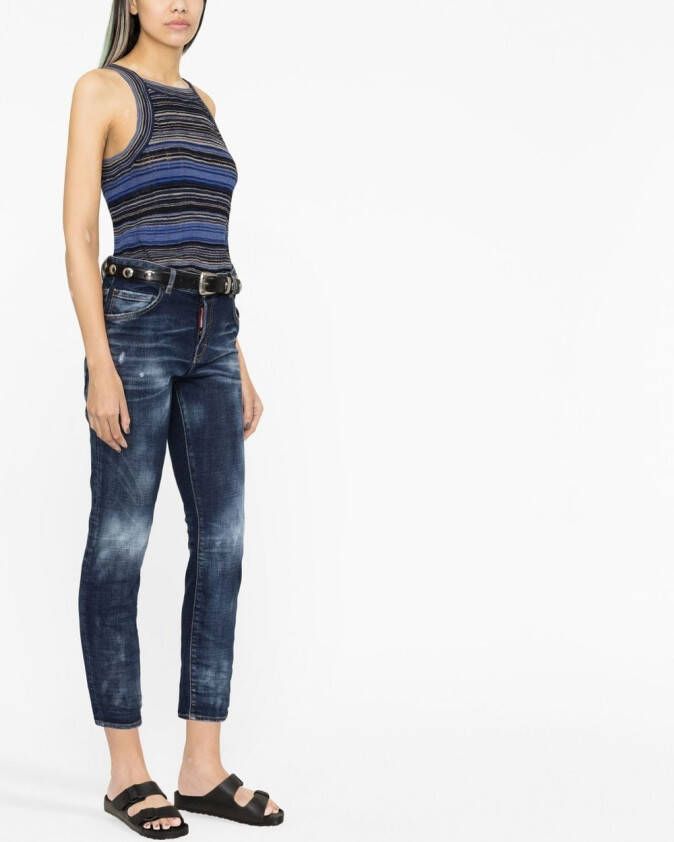 DSQUARED2 bleached-effect skinny jeans Blauw