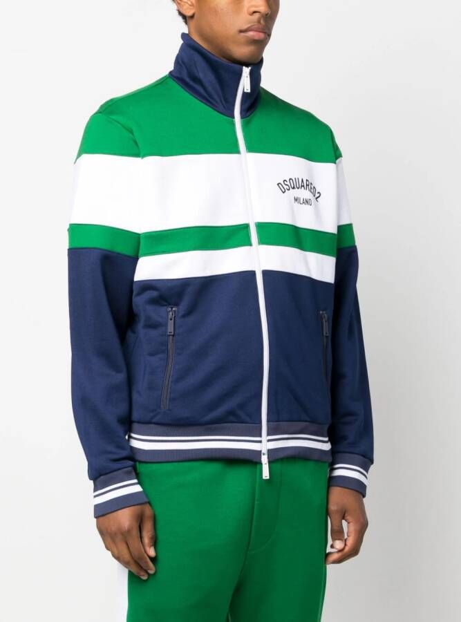 DSQUARED2 Bomberjack met colourblocking Groen