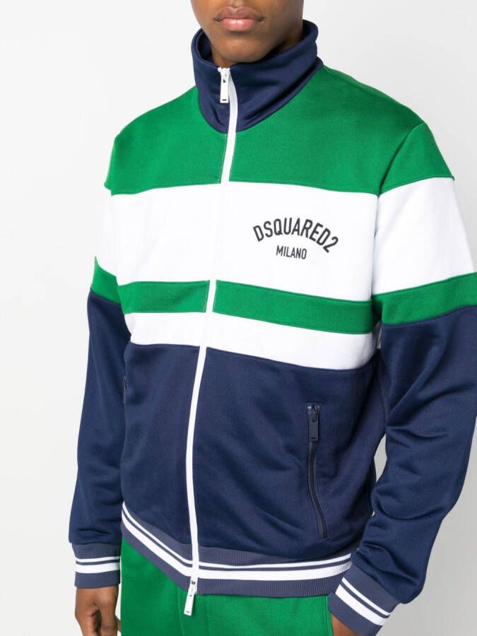 DSQUARED2 Bomberjack met colourblocking Groen