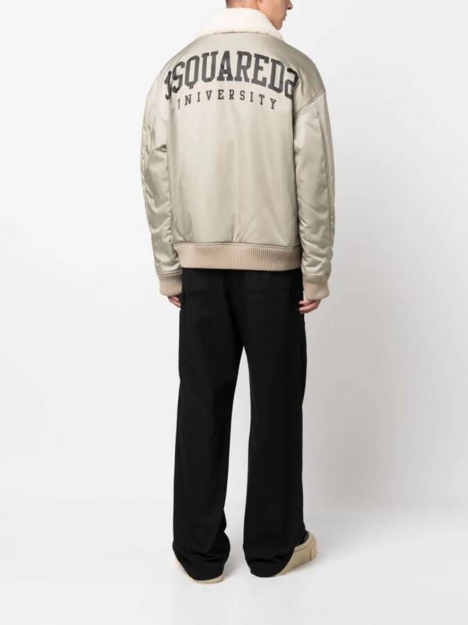DSQUARED2 Bomberjack met logoprint Groen