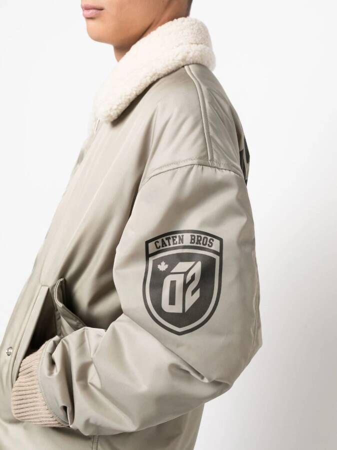 DSQUARED2 Bomberjack met logoprint Groen