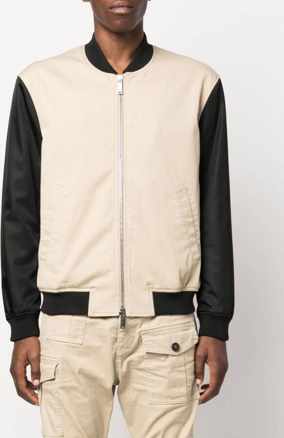 DSQUARED2 Bomberjack met palmboomprint Zwart