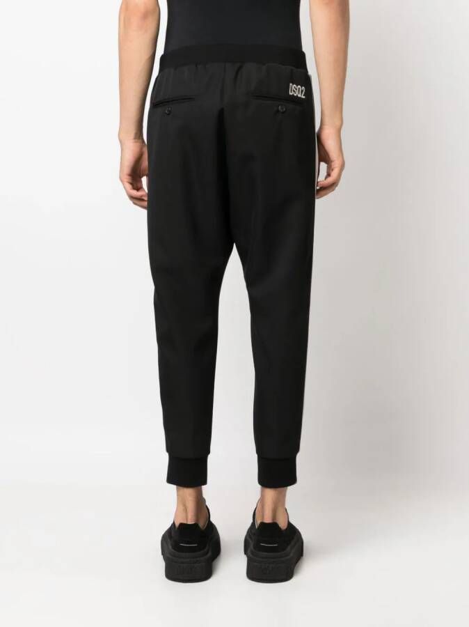 DSQUARED2 Broek met geborduurd logo Zwart