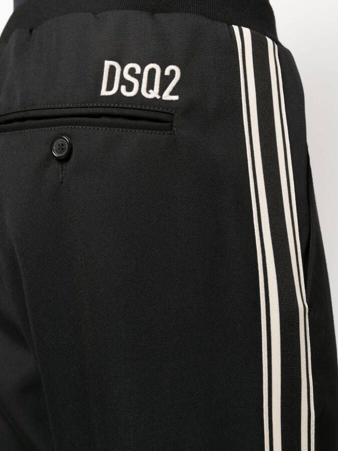 DSQUARED2 Broek met geborduurd logo Zwart
