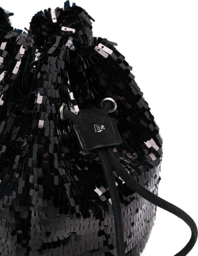 DSQUARED2 Bucket-tas verfraaid met pailletten Zwart