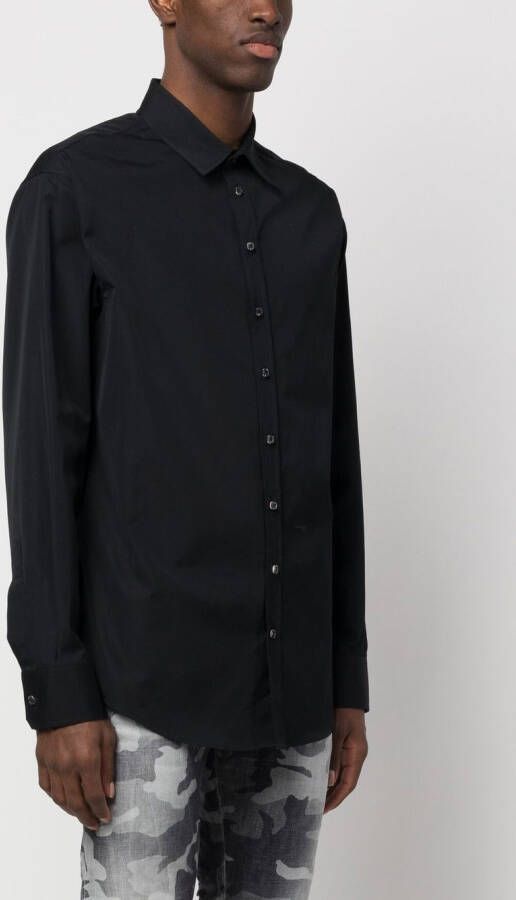 DSQUARED2 button-up cotton shirt Zwart