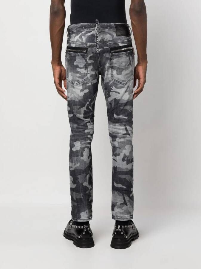 Dsquared2 camouflage-print bootcut jeans Grijs