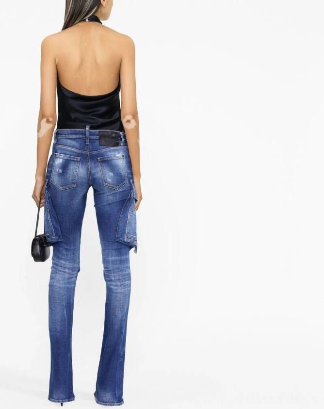 Dsquared2 cargo flared jeans Blauw