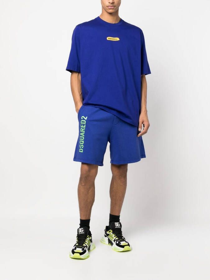 DSQUARED2 Shorts met logoprint Blauw