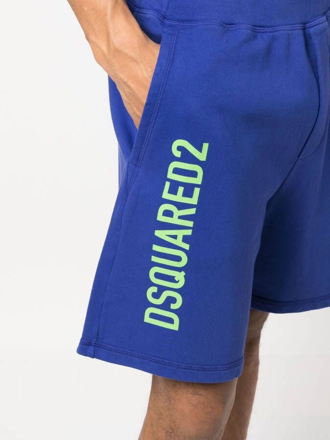 DSQUARED2 Shorts met logoprint Blauw