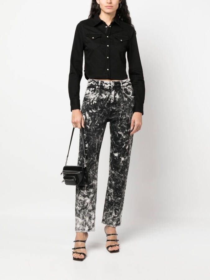 DSQUARED2 cropped denim shirt Zwart