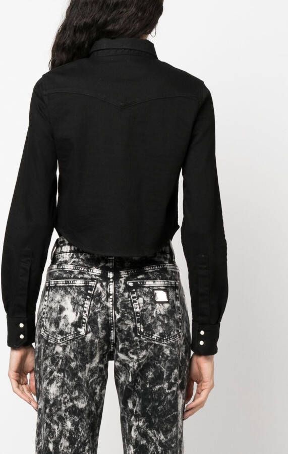 DSQUARED2 cropped denim shirt Zwart