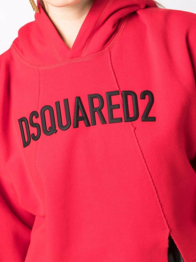 Dsquared2 Cropped hoodie Rood