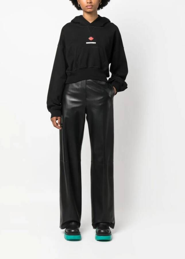 DSQUARED2 Cropped hoodie Zwart