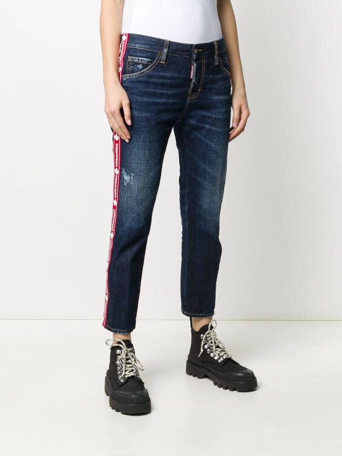 DSQUARED2 Cropped jeans Blauw