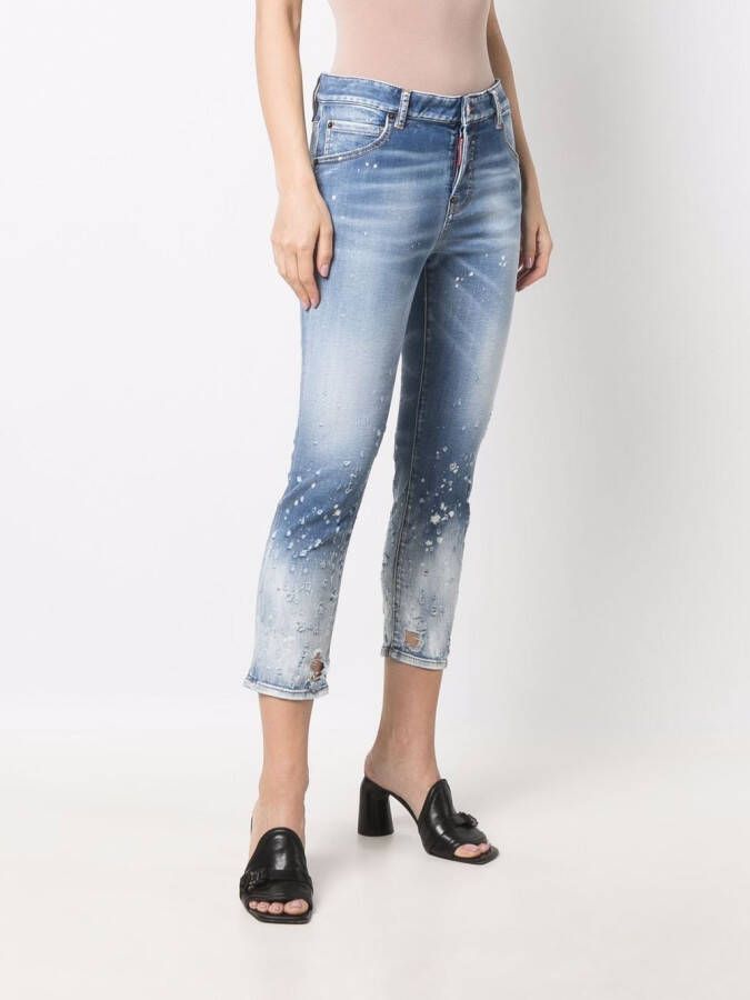 DSQUARED2 Cropped jeans Blauw
