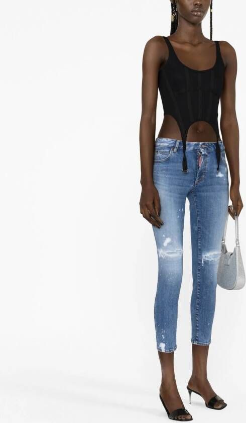 Dsquared2 cropped skinny jeans Blauw