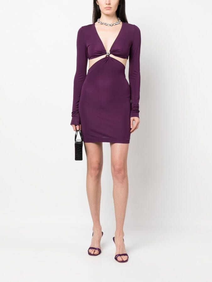Dsquared2 cut-out detail V-neck minidress Paars