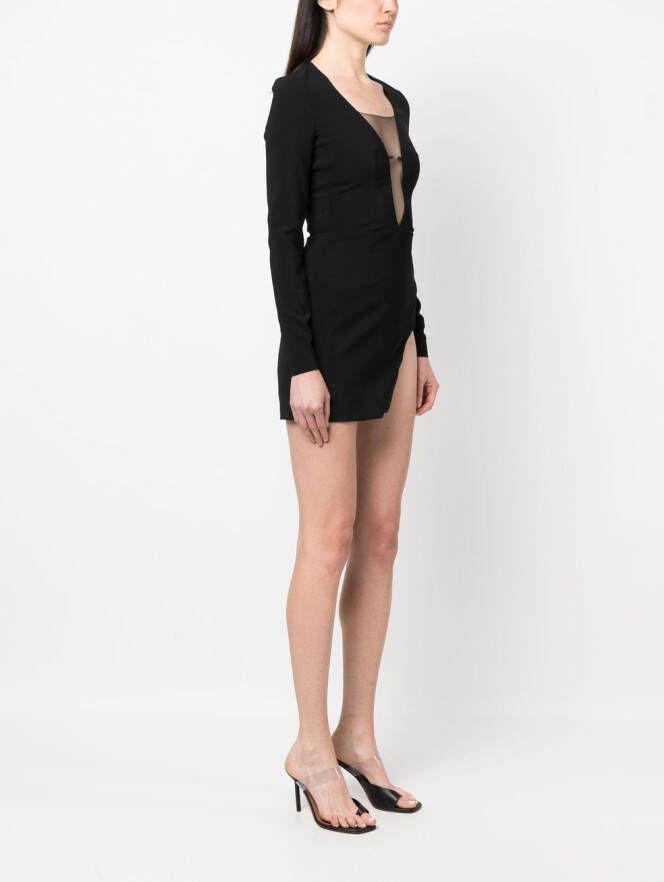 Dsquared2 cut-out long-sleeve minidress Zwart