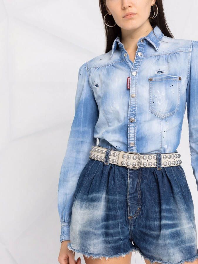 Dsquared2 Denim playsuit Blauw