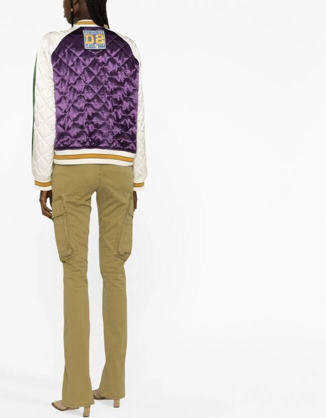 DSQUARED2 diamond-quilted bomber jacket Paars