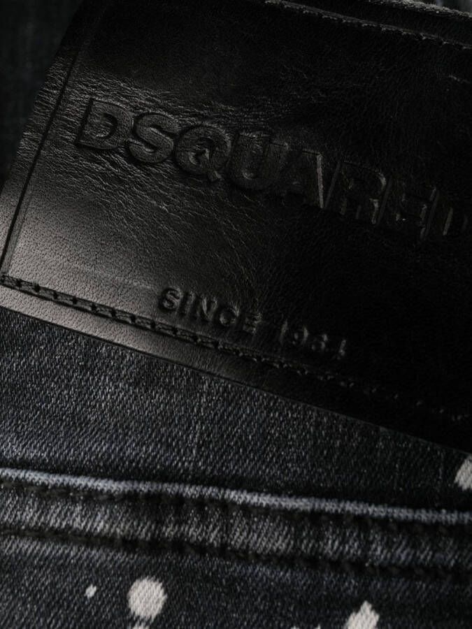 Dsquared2 distressed bootcut jeans Zwart