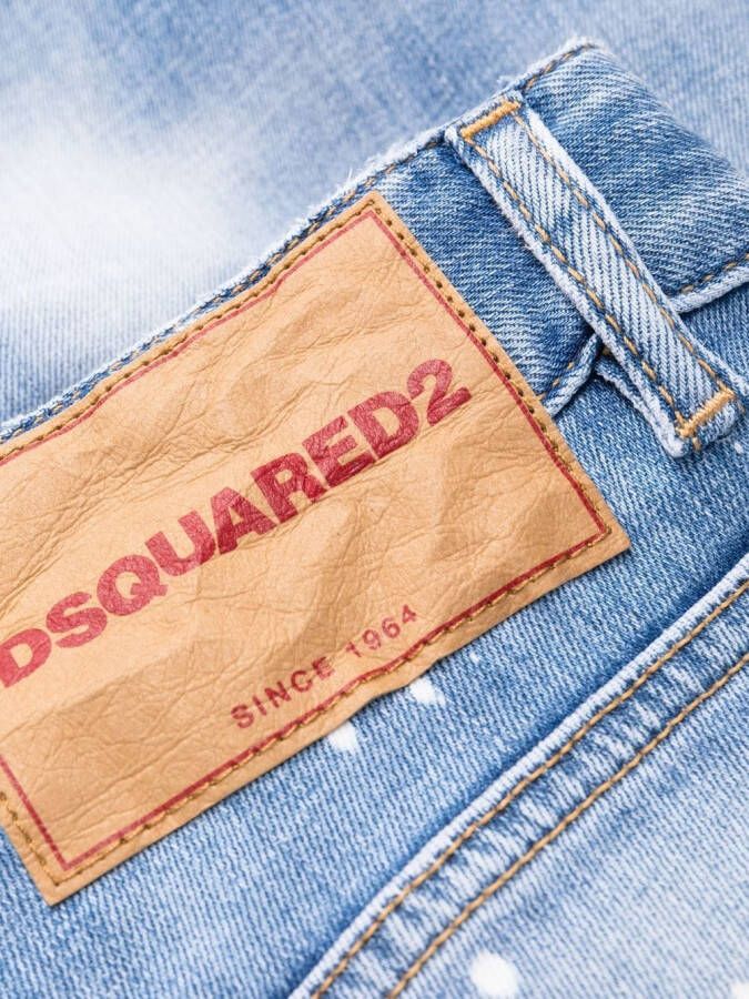 Dsquared2 distressed cropped jeans Blauw