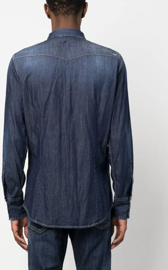 DSQUARED2 distressed denim shirt Blauw