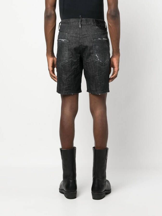 Dsquared2 distressed denim shorts Zwart