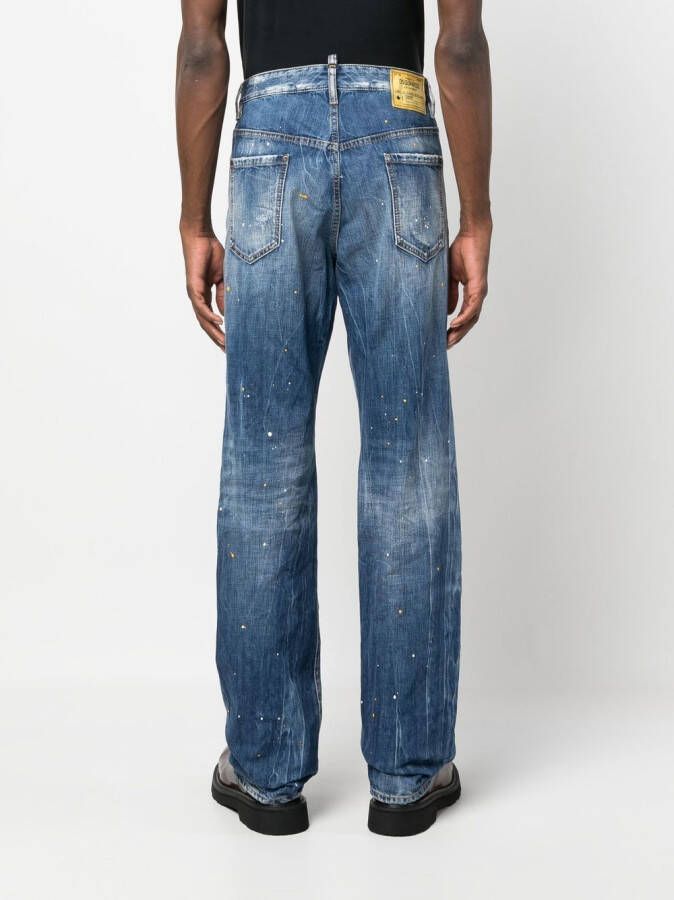 DSQUARED2 distressed-effect patchwork jeans Blauw