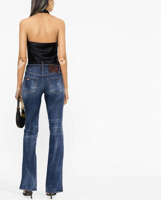 Dsquared2 distressed flared jeans Blauw