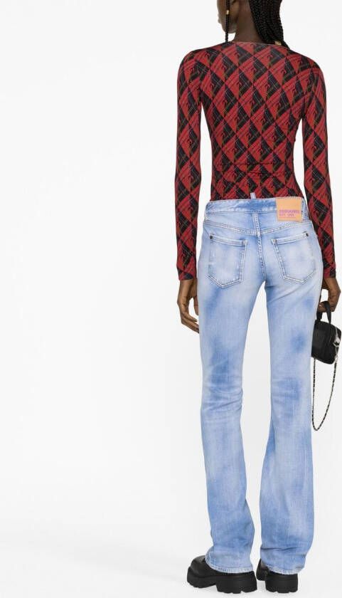 Dsquared2 distressed flared jeans Blauw