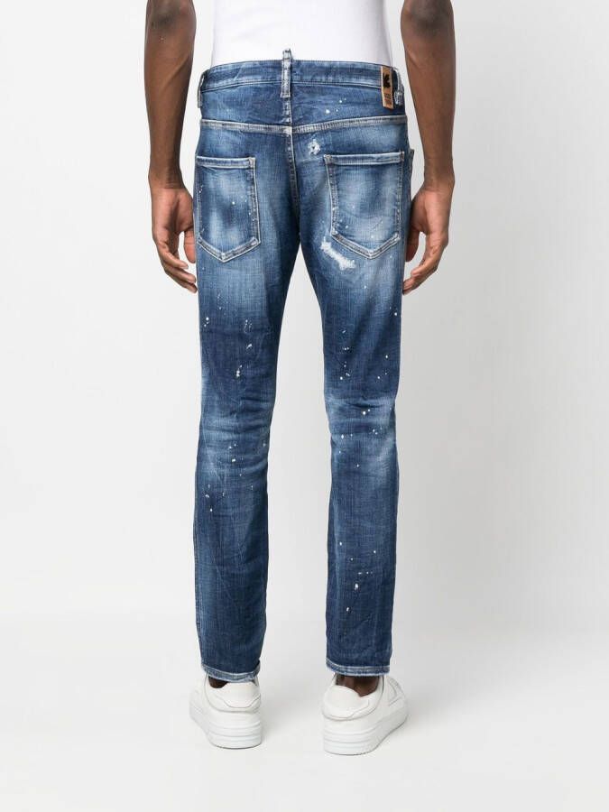 Dsquared2 distressed skinny jeans Blauw
