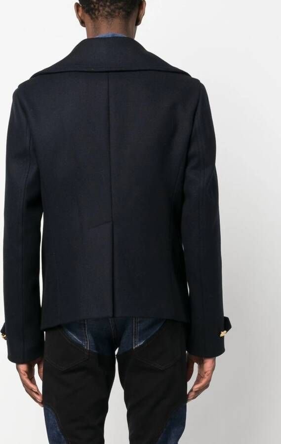 Dsquared2 double-breasted wool-blend peacoat Blauw