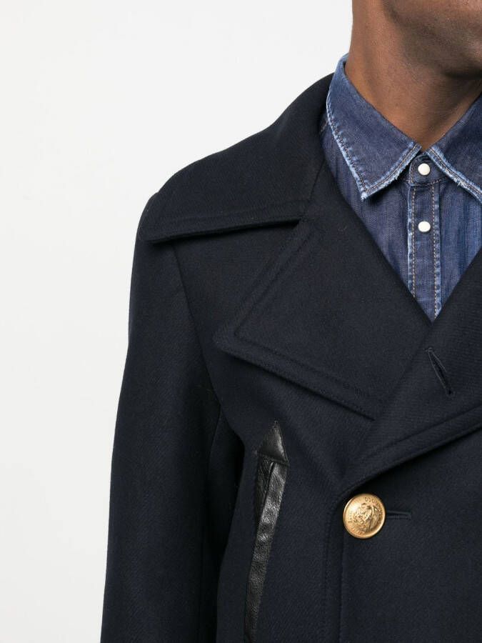 Dsquared2 double-breasted wool-blend peacoat Blauw