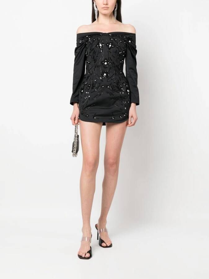 DSQUARED2 embellished off-shoulder minidress Zwart