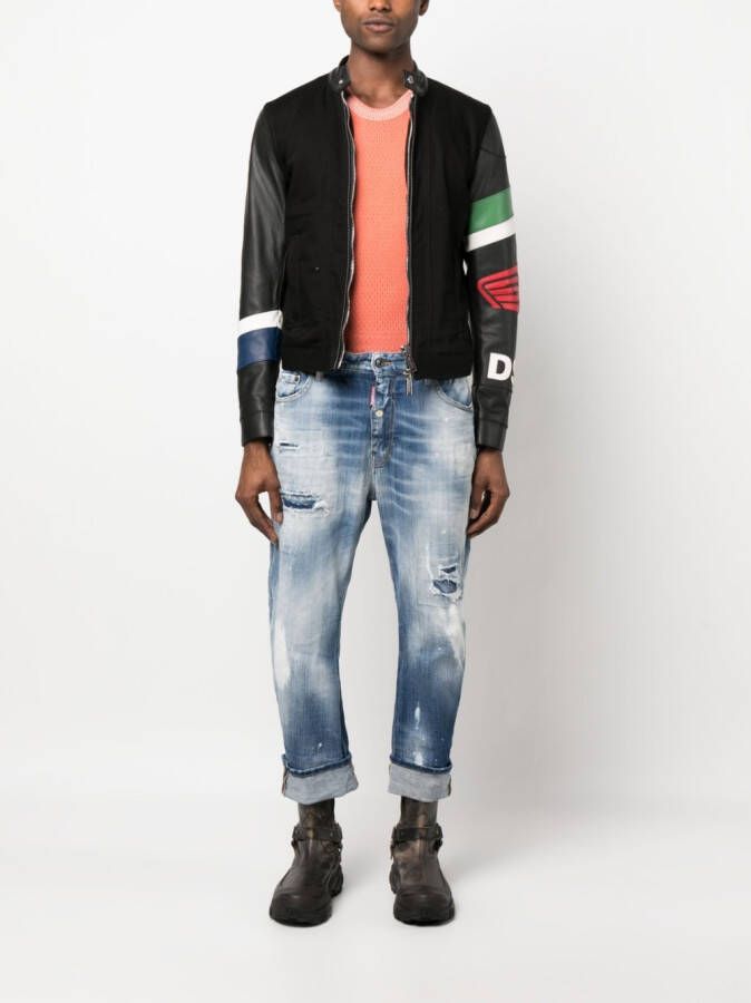 DSQUARED2 Leren jack Zwart