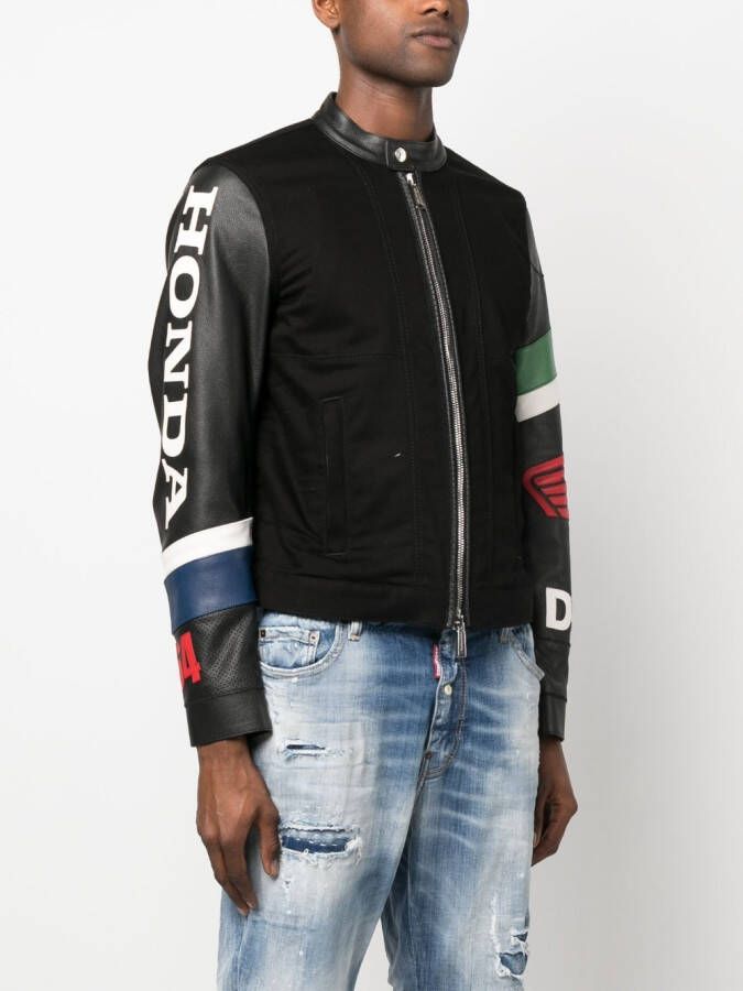 DSQUARED2 Leren jack Zwart