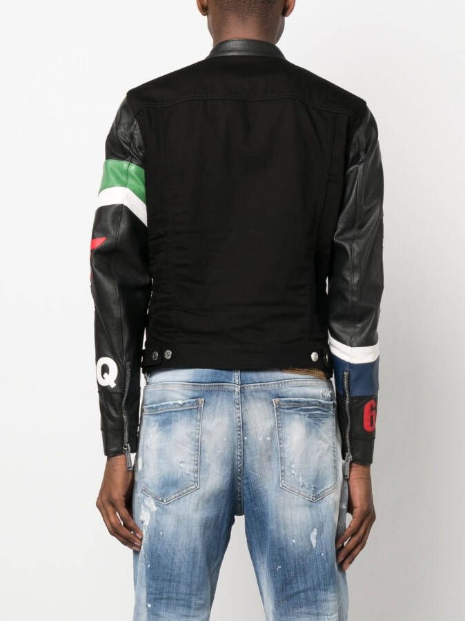 DSQUARED2 Leren jack Zwart