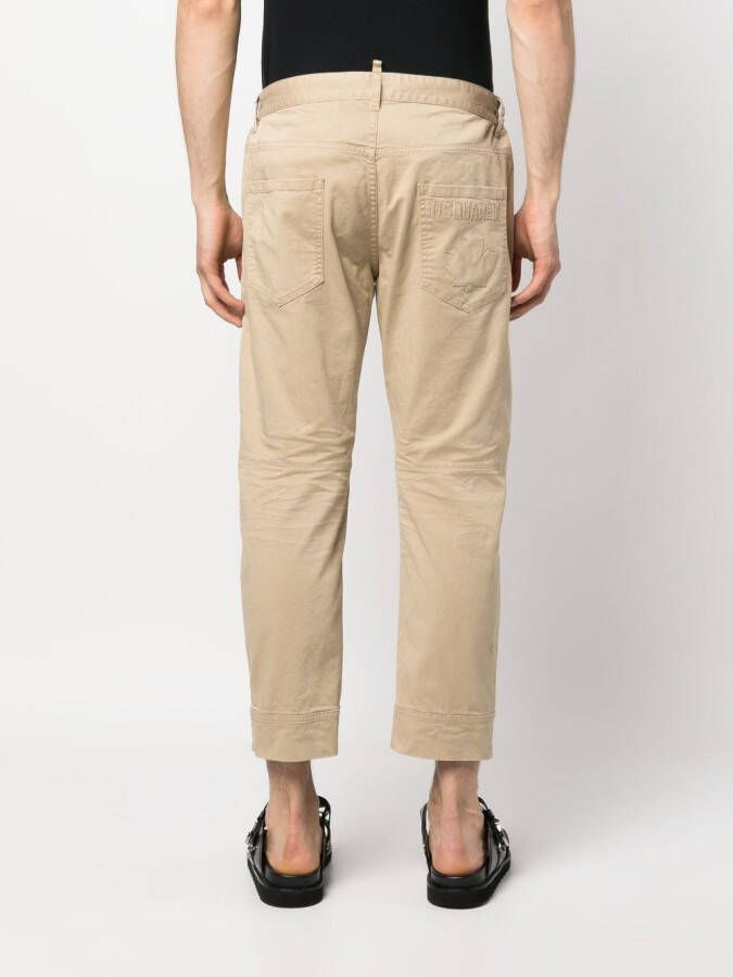DSQUARED2 Broek met geborduurd logo Beige