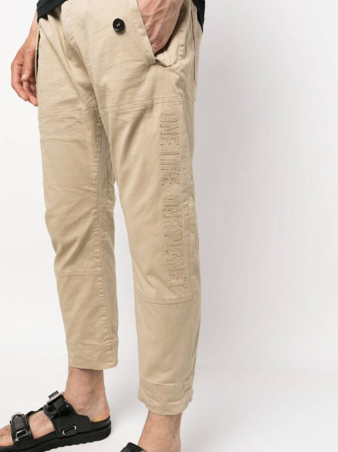 DSQUARED2 Broek met geborduurd logo Beige
