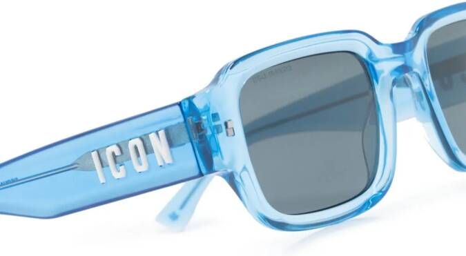 Dsquared2 Eyewear Icon zonnebril met rechthoekig montuur Blauw