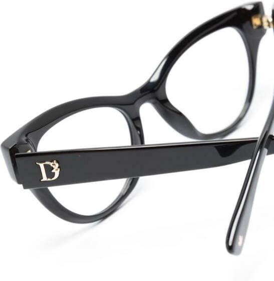 Dsquared2 Eyewear Bril met logo-reliëf Zwart